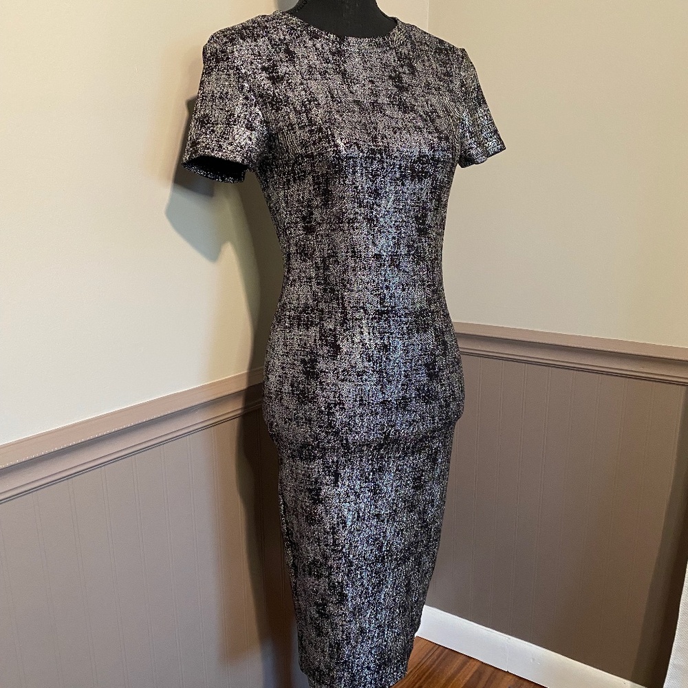 Forever 21 Black & Silver Midi Dress